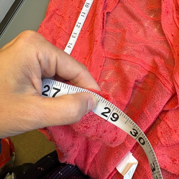 Frank Lyman Design Pink Sparkle Textured Drapey Open Cardigan women's size Small - Picture 9 of 9